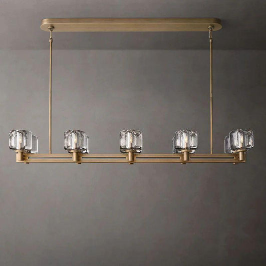 Demaret Crystal Double Linear Chandelier 54'' - Dawn Lamps