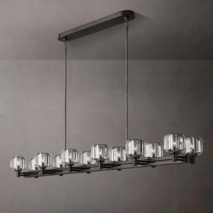 Demaret Crystal Double Linear Chandelier 72'' - Dawn Lamps