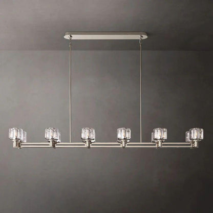 Demaret Crystal Double Linear Chandelier 72'' - Dawn Lamps