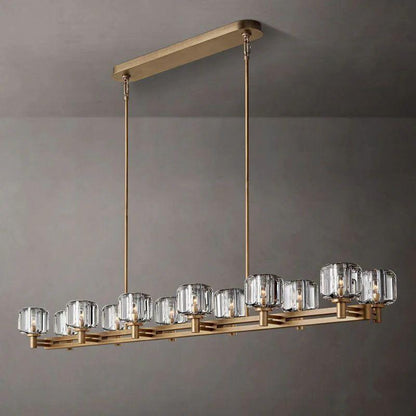 Demaret Crystal Double Linear Chandelier 72'' - Dawn Lamps
