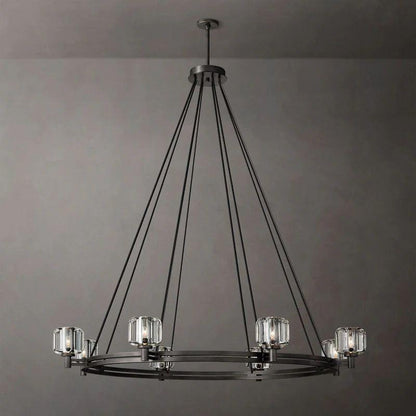 Demaret Crystal Round Chandelier 60'' - Dawn Lamps