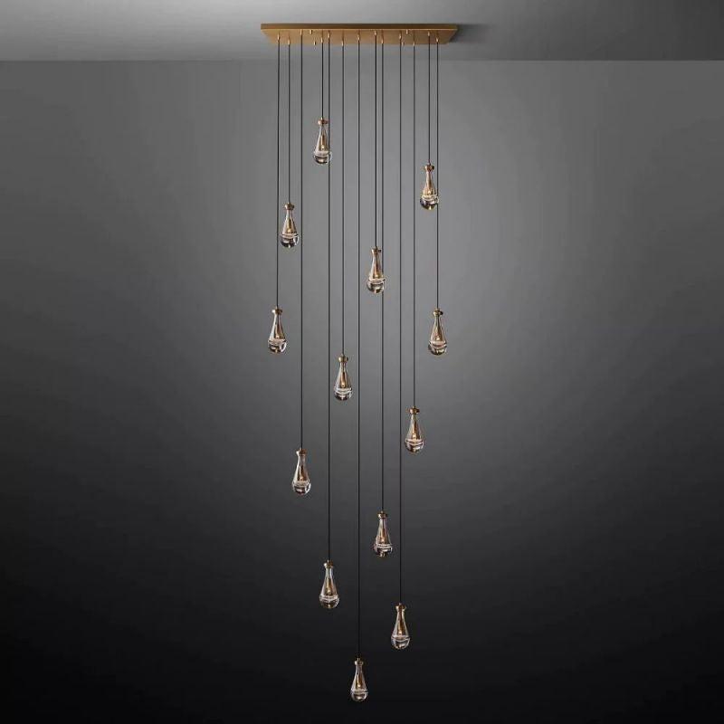 Rain Glass Modern Rectangular Chandelier 54" - Dawn Lamps
