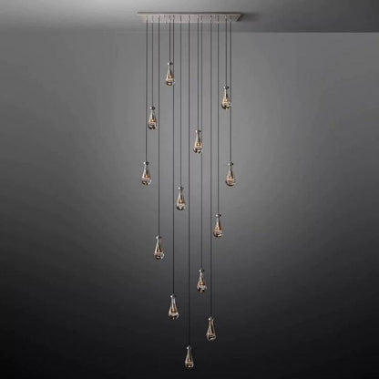 Rain Glass Modern Rectangular Chandelier 54" - Dawn Lamps