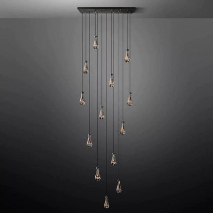 Rain Glass Modern Rectangular Chandelier 54" - Dawn Lamps
