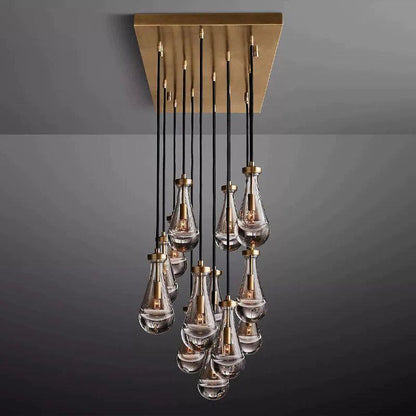 Rain Glass Modern Rectangular Chandelier 54" - Dawn Lamps
