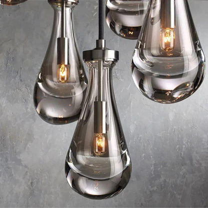 Rain Glass Modern Rectangular Chandelier 54" - Dawn Lamps