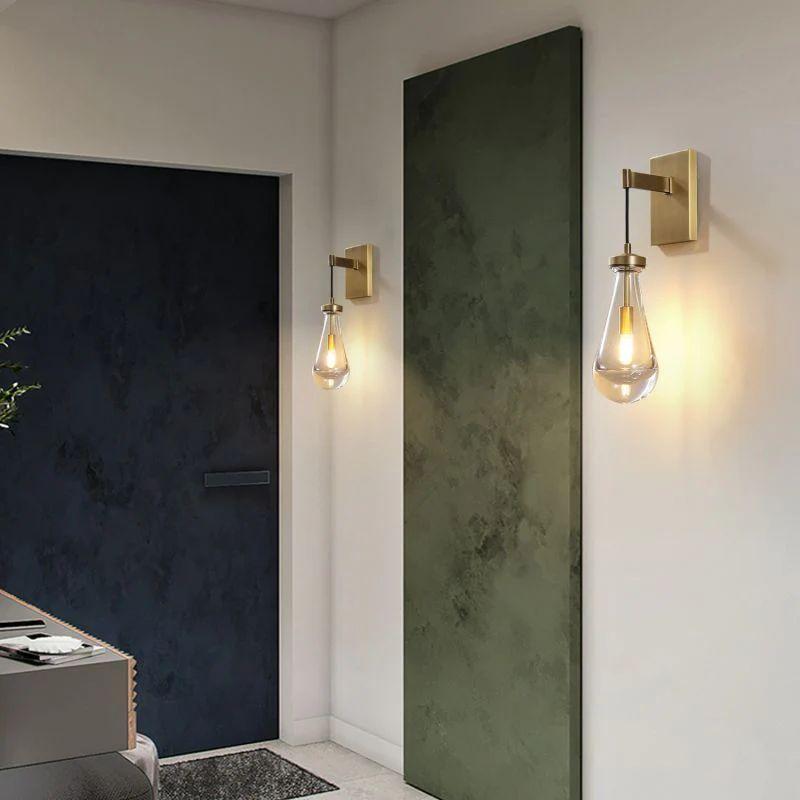 Rain Glass Wall Sconce Rod - Dawn Lamps