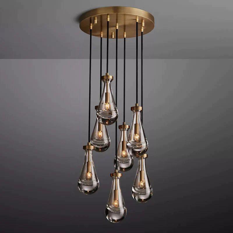 Rain Modern Round Chandelier 18" - Dawn Lamps
