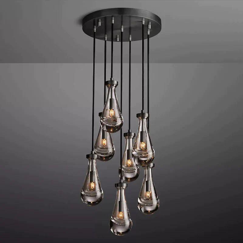 Rain Modern Round Chandelier 18" - Dawn Lamps