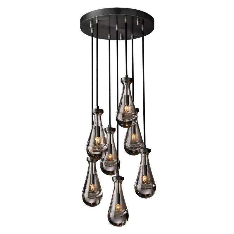 Rain Modern Round Chandelier 18" - Dawn Lamps