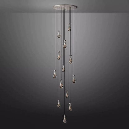 Rain Modern Round Glass Chandelier 36" - Dawn Lamps