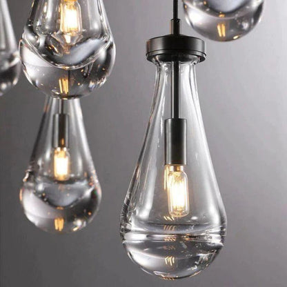 Rain Modern Round Glass Chandelier 36" - Dawn Lamps