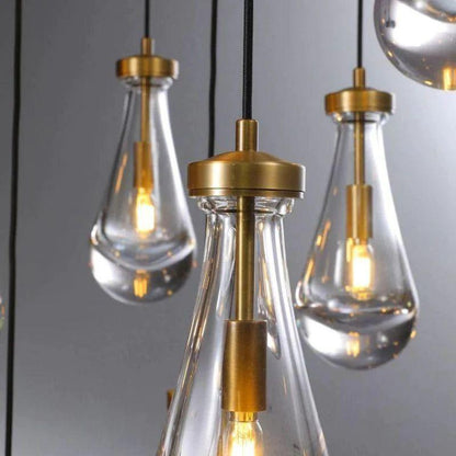 Rain Modern Round Glass Chandelier 36" - Dawn Lamps