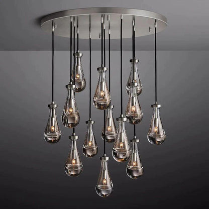 Rain Modern Round Glass Chandelier 36" - Dawn Lamps