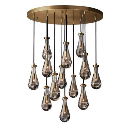 Rain Modern Round Glass Chandelier 36" - Dawn Lamps