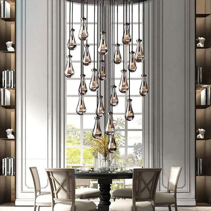 Rain Round Chandelier 47" - Dawn Lamps