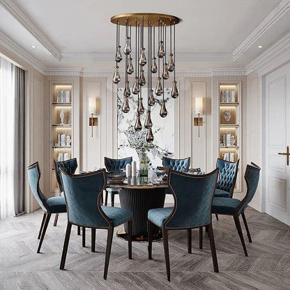 Rain Round Chandelier 47" - Dawn Lamps