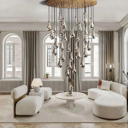 Rain Modern Luxury Round Chandelier 60" - Dawn Lamps