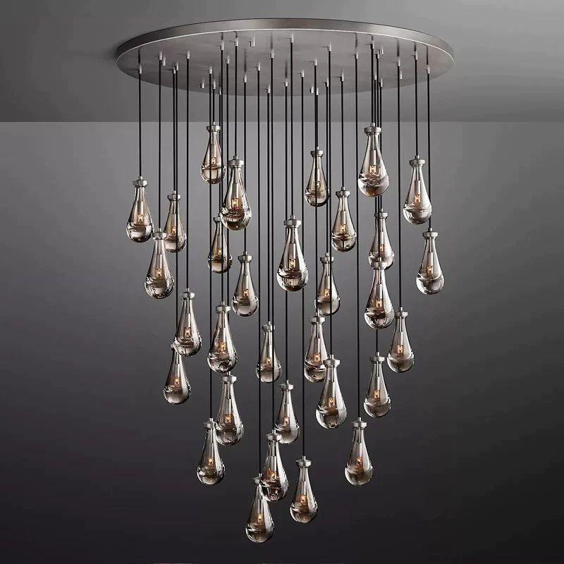 Rain Modern Luxury Round Chandelier 60" - Dawn Lamps
