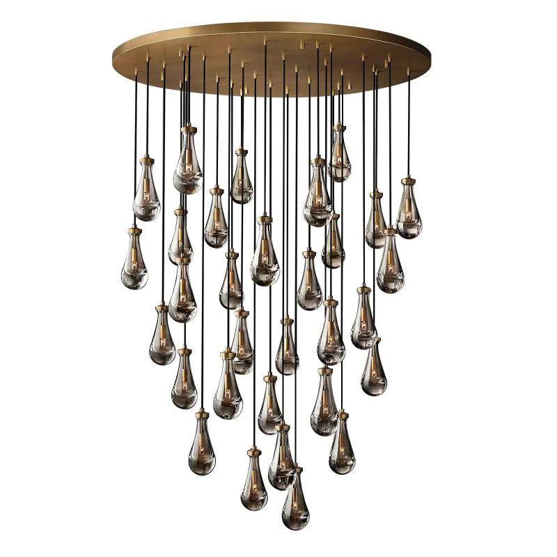 Rain Modern Luxury Round Chandelier 60" - Dawn Lamps