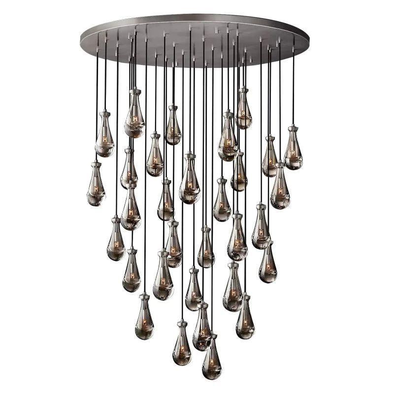 Rain Modern Luxury Round Chandelier 60" - Dawn Lamps