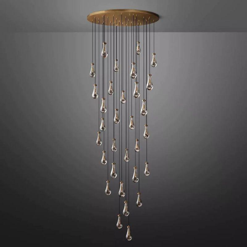 Rain Modern Luxury Round Chandelier 60" - Dawn Lamps