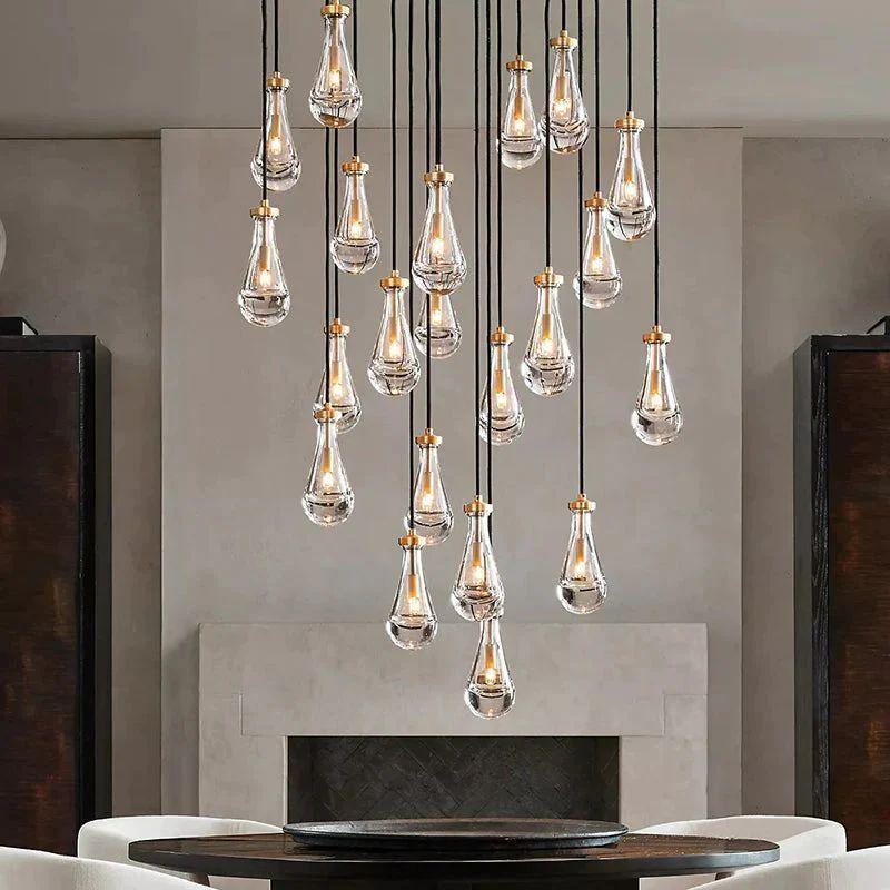 Rain Modern Luxury Round Chandelier 60" - Dawn Lamps
