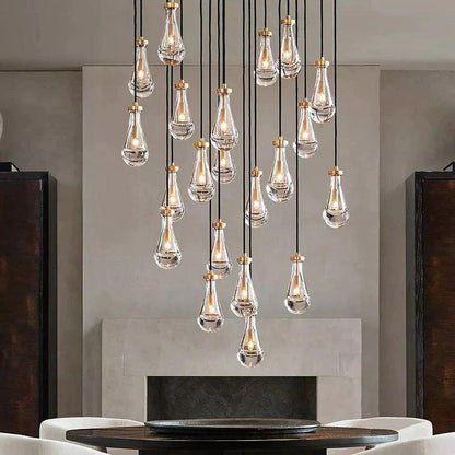 Rain Modern Luxury Round Chandelier 60" - Dawn Lamps