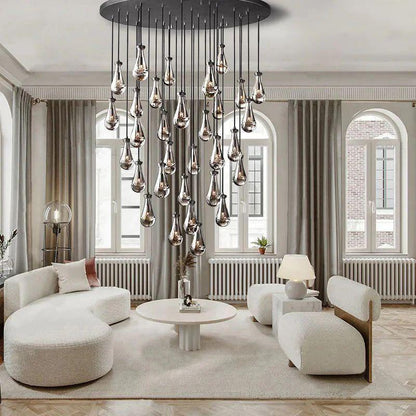 Rain Modern Luxury Round Chandelier 60" - Dawn Lamps