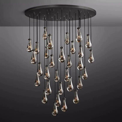 Rain Modern Luxury Round Chandelier 60" - Dawn Lamps