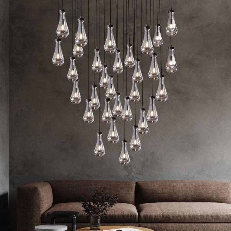 Rain Modern Luxury Round Chandelier 60" - Dawn Lamps