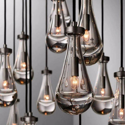 Rain Modern Rectangular Glass Chandelier 72" - Dawn Lamps