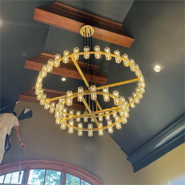 Arcachon Round 2-Tier Chandelier 60" For Dining Room Kitchen island - Dawn Lamps