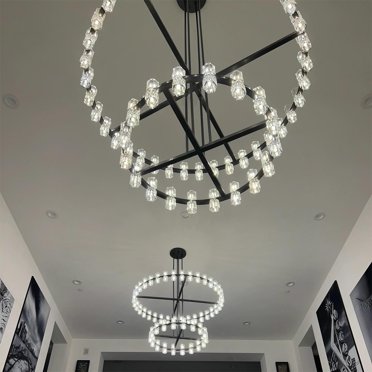 Arcachon Round 2-Tier Chandelier 60" For Dining Room Kitchen island - Dawn Lamps