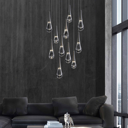 Water Drop Round LED Chandelier-Dawn Lamps