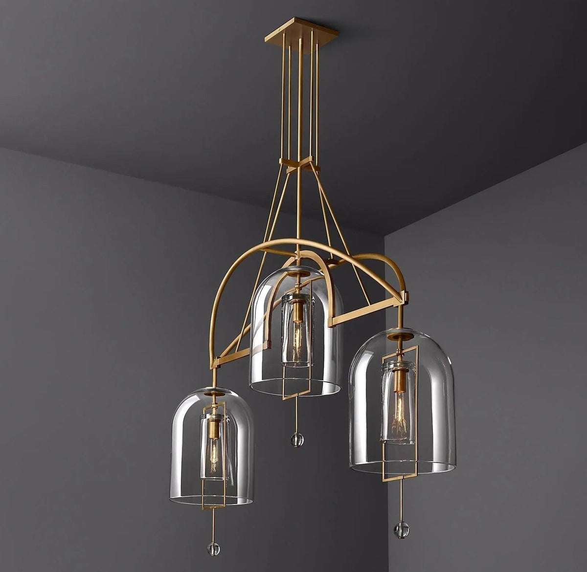 Fulcrum Round Chandelier 61"  3-Lights - Dawn Lamps