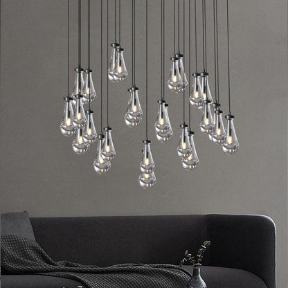 Rain Glass Modern Rectangular Chandelier 54" - Dawn Lamps