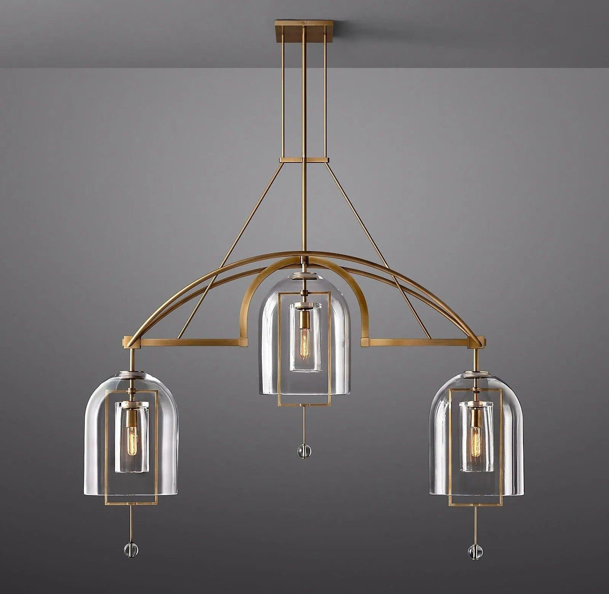 Fulcrum Round Chandelier 61"  3-Lights - Dawn Lamps