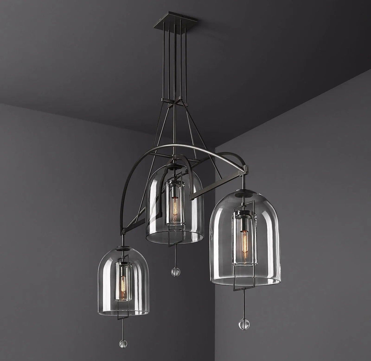 Fulcrum Round Chandelier  73" 3-Lights - Dawn Lamps