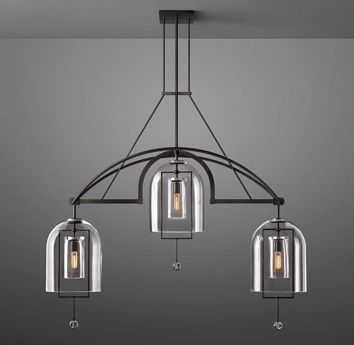Fulcrum Round Chandelier 61"  3-Lights - Dawn Lamps