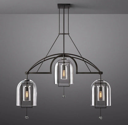 Fulcrum Round Chandelier 61"  3-Lights - Dawn Lamps