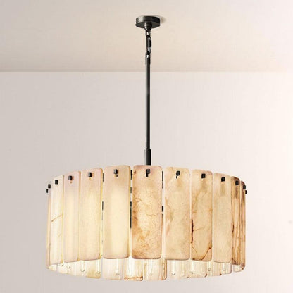 Camette Alabaster Round Chandelier 36"D - Dawn Lamps
