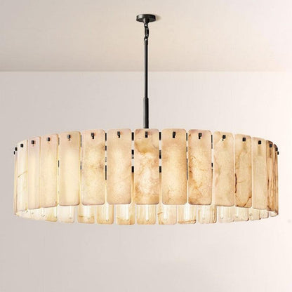 Camette Alabaster Round Chandelier 60"D - Dawn Lamps