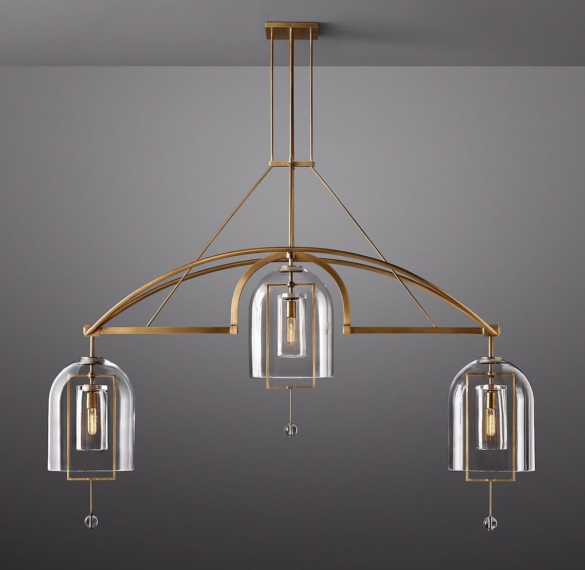 Fulcrum Linear Chandelier 73" 3-Lights - Dawn Lamps