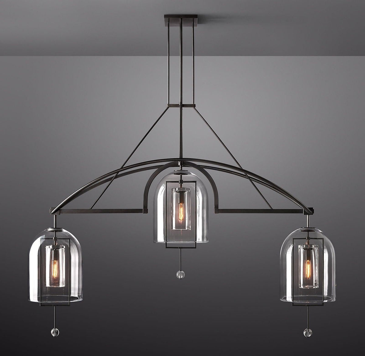 Fulcrum Linear Chandelier 73" 3-Lights - Dawn Lamps