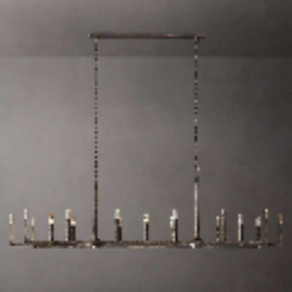 Thadeus Forged Brass Linear Chandelier 96" - Dawn Lamps