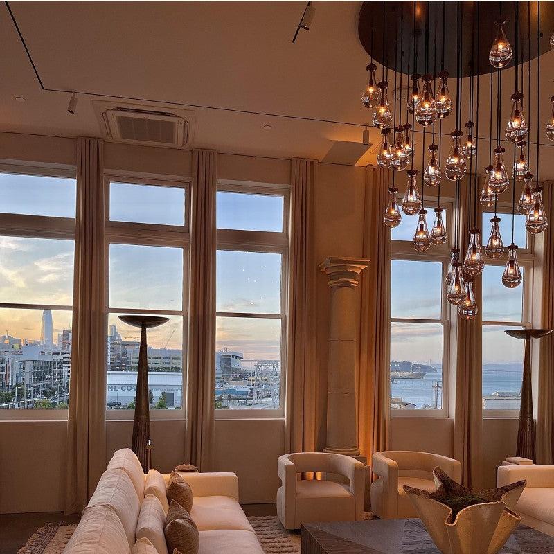 Rain Modern Luxury Round Chandelier 60" - Dawn Lamps