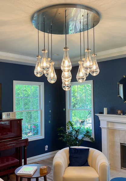 Rain Modern Round Chandelier 18" - Dawn Lamps