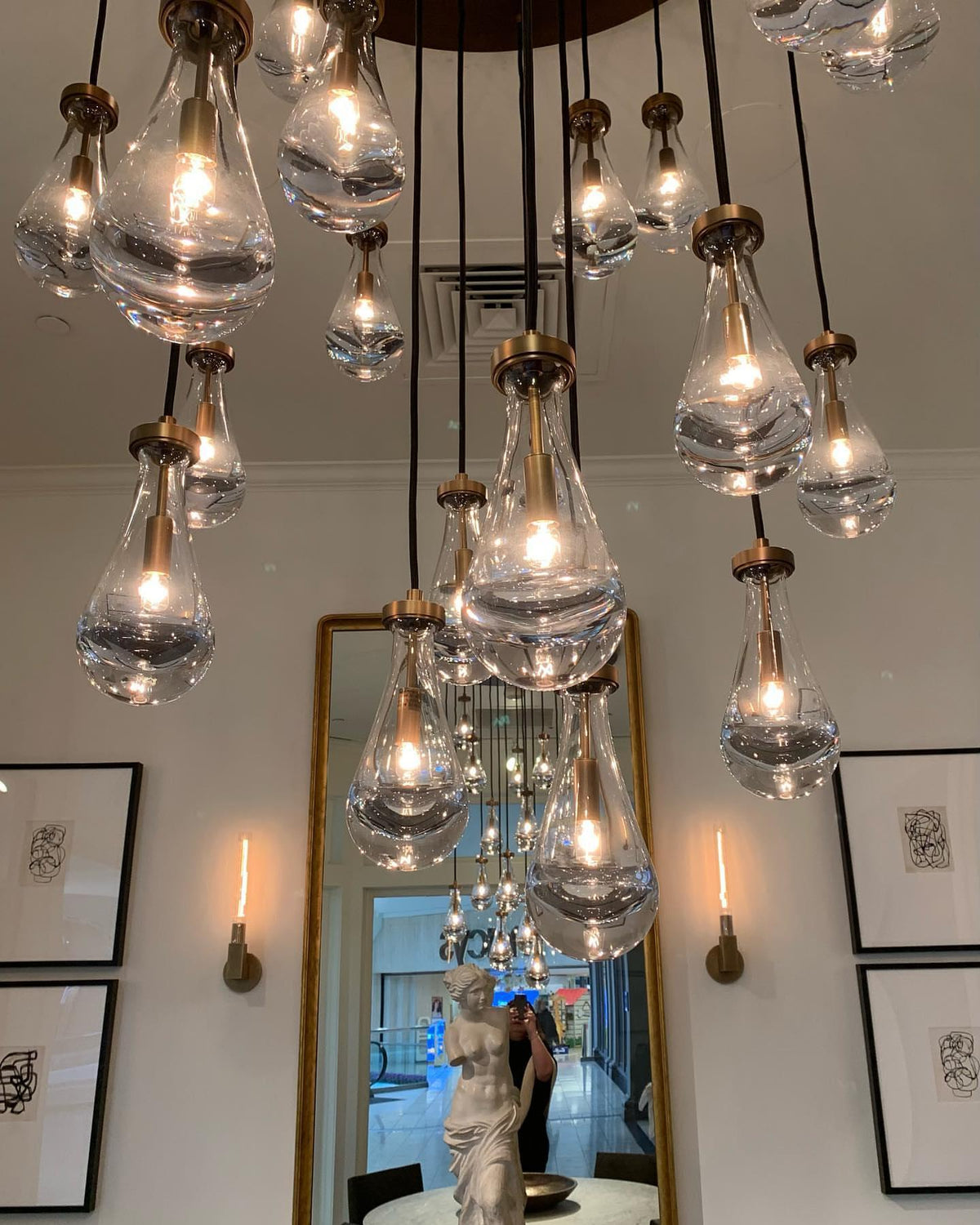 Rain Round Chandelier 47" - Dawn Lamps