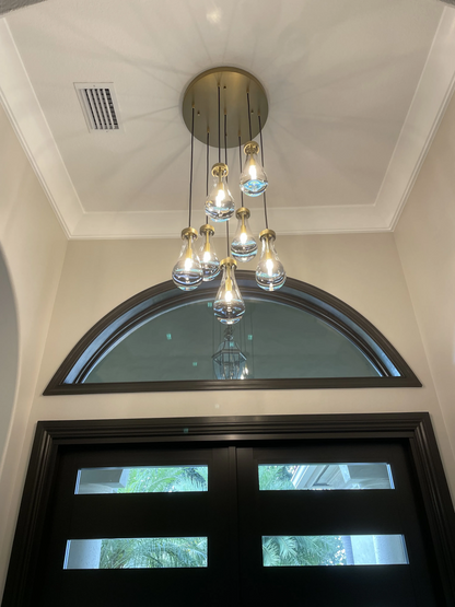 Rain Modern Round Chandelier 18" - Dawn Lamps